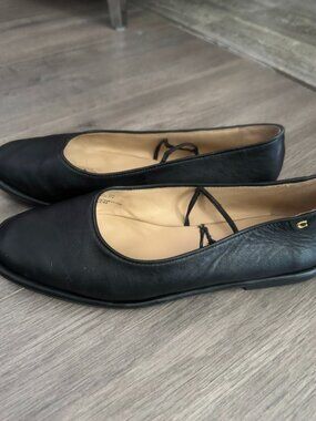 Coach Black Leather Flats | Size 7B | Store Try-On Pair | Read Description